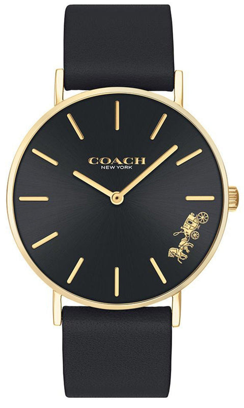 Buy Shop Coach Perry Black Dial Black Leather Strap Watch for Women - 14503333 USA Online