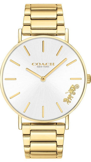 Buy Shop Coach Perry White Dial Gold Steel Strap Watch for Women - 14503345 USA Online