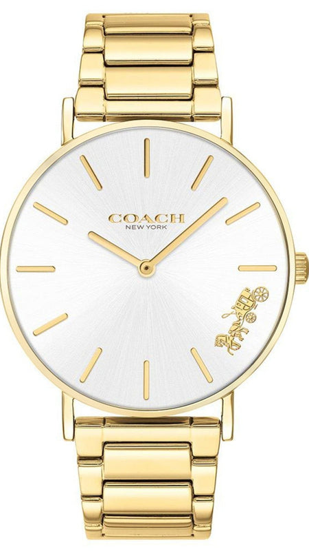 Buy Shop Coach Perry White Dial Gold Steel Strap Watch for Women - 14503345 USA Online