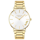 Buy Shop Coach Perry White Dial Gold Steel Strap Watch for Women - 14503345 USA Online