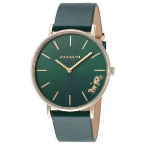 Buy Shop Coach Perry Green Dial Green Leather Strap Watch for Women - 14503383-C USA Online