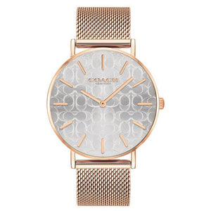 Buy Shop Coach Perry Silver Dial Rose Gold Mesh Bracelet Watch for Women - 14503386 USA Online