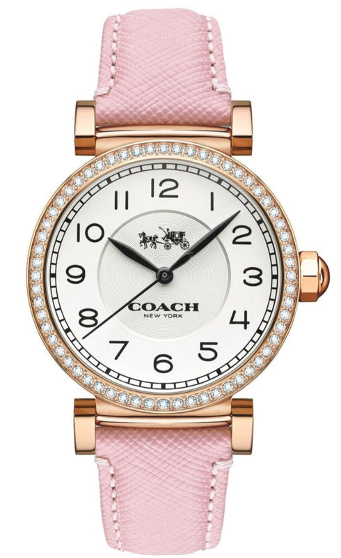 Buy Shop Coach Madison White Dial Pink Leather Strap Watch for Women - 14503395 USA Online