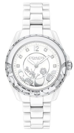 Buy Shop Coach Preston White Dial White Steel Strap Watch for Women - 14503464 USA Online