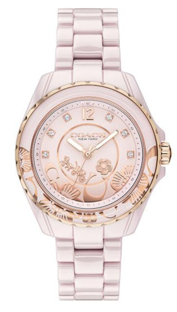 Buy Shop Coach Preston Pink Dial Pink Steel Strap Watch for Women - 14503465 USA Online