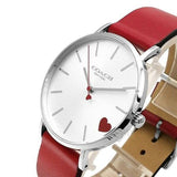 Buy Shop Coach Perry Silver Dial Red Leather Strap Watch for Women - 14503515 USA Online
