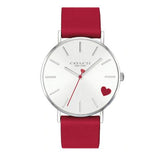 Buy Shop Coach Perry Silver Dial Red Leather Strap Watch for Women - 14503515 USA Online