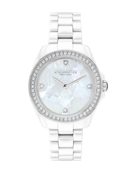 Buy Shop Coach Preston Mother of Pearl Dial White Steel Strap Watch for Women - 14503661 USA Online