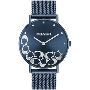 Buy Shop Coach Perry Blue Dial Blue Mesh Bracelet Watch for Women - 14503824 USA Online