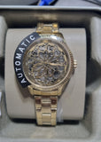 Buy Shop Fossil Rye Automatic Skeleton Gold Dial Gold Steel Strap Watch for Women - BQ3755 USA Online