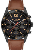 Coach Sullivan Chronograph Black Dial Brown Leather Strap Watch for Men - 14602070