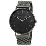 Coach Charles Black Dial Black Mesh Bracelet Watch for Men - 14602148