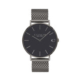 Coach Charles Black Dial Grey Mesh Bracelet Watch for Men - 14602145