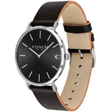 Coach Charles Black Dial Black Leather Strap Watch for Men - 14602149