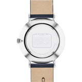 Coach Charles Grey Dial Navy Blue Leather Strap Watch for Men - 14602150