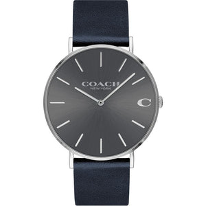 Buy Shop Coach Charles Grey Dial Black Leather Strap Watch for Men - 14602150 USA Online