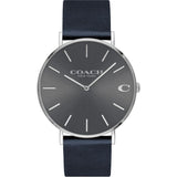 Coach Charles Grey Dial Black Leather Strap Watch for Men - 14602150