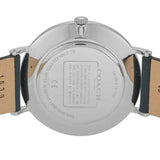 Coach Charles Grey Dial Navy Blue Leather Strap Watch for Men - 14602150