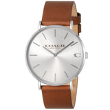 Coach Charles Silver Dial Brown Leather Strap Watch for Men - 14602152