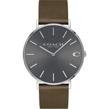 Coach Charles Grey Dial Brown Leather Strap Watch for Men - 14602153