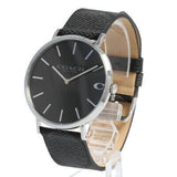 Coach Charles Black Dial Black Leather Strap Watch for Men - 14602157