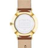 Coach Charles Gold Dial Brown Leather Strap Watch for Women - 14602433