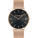 Coach Charles Black Dial Rose Gold Mesh Bracelet Watch for Men - 14602552