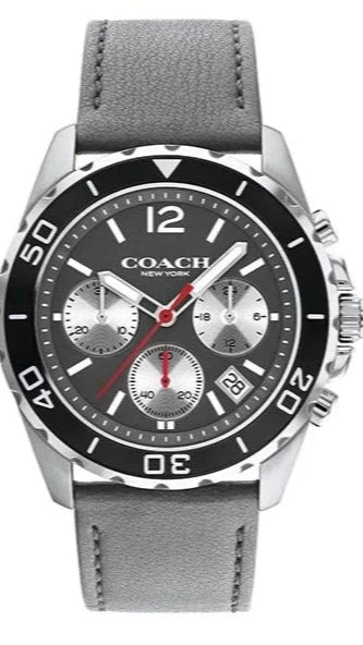 Buy Shop Coach Kent Grey Dial Grey Leather Strap Watch for Men - 14602561 USA Online