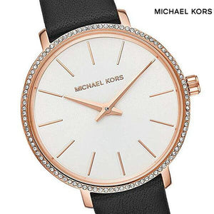 Buy Shop Michael Kors Pyper Three Hand White Dial Black Leather Strap Watch For Women - MK2835 USA Online