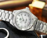 Tag Heuer Aquaracer Diamonds Mother of Pearl Dial Silver Steel Strap Watch for Women - WBD1414.BA0741