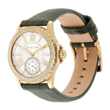 Buy Shop Michael Kors Mini Everest Crystals White Dial Green Leather Strap Watch for Women - MK4720 USA Online