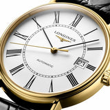 Buy Shop Longines Presence 25.5mm Automatic White Dial Black Leather Strap Watch for Women - L4.921.2.11.2 USA Online