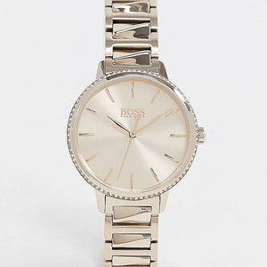 Buy Shop Hugo Boss Signature Gold Dial Gold Stainless Steel Strap Watch for Women - 1502540 USA Online