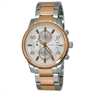 Buy Shop Guess Exec Chronograph White Dial Two Tone Steel Strap Watch for Men - W0075G2 USA Online