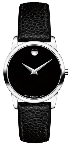 Buy Shop Movado Museum Classic Black Dial Black Leather Strap Watch For Women - 0607015 USA Online