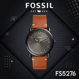 Buy Shop Fossil Commuter Three Hand Date Black Dial Brown Leather Strap Watch for Men - FS5276 USA Online