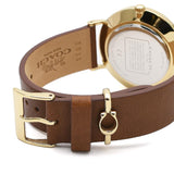 Buy Shop Coach Perry Analog Gold Dial Brown Leather Strap Watch for Women - 14503331-C USA Online