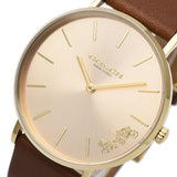 Buy Shop Coach Perry Analog Gold Dial Brown Leather Strap Watch for Women - 14503331-C USA Online