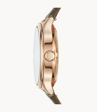 Buy Shop Fossil Suitor Mechanical Grey Dial Grey Leather Strap Watch for Women - BQ3265 USA Online