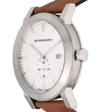 Burberry The City Silver Dial Brown Leather Strap Watch for Men - BU9904