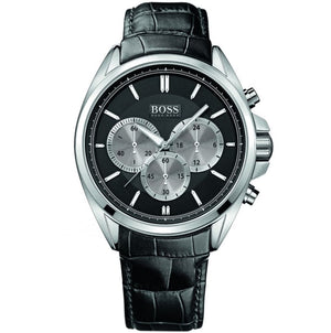 Buy Shop Hugo Boss Driver Black Dial Black Leather Strap Watch for Men - 1512879 USA Online