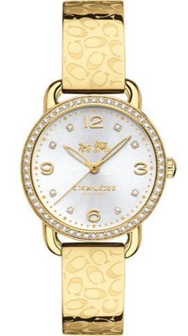 Buy Shop Coach Delancey Diamonds Silver Dial Gold Steel Strap Watch for Women - 14502354 USA Online