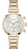 Hugo Boss Flawless Quartz White Dial Gold Steel Strap Watch for Women -1502531