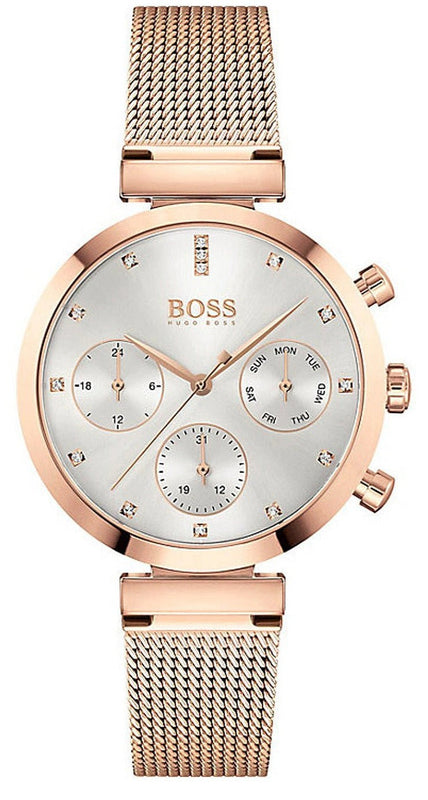 Buy Shop Hugo Boss Flawless White Dial Gold Mesh Bracelet Watch for Women - 1502553 USA Online
