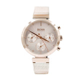 Hugo Boss Flawless White Dial Gold Mesh Bracelet Watch for Women - 1502553