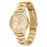 Hugo Boss Prima Gold Dial Gold Steel Strap Watch for Women - 1502572