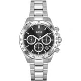 Hugo Boss Novia Black Dial Silver Steel Strap Watch for Women - 1502614