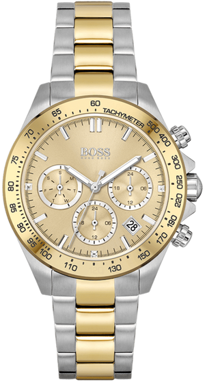 Hugo Boss Novia Gold Dial Two Tone Steel Strap Watch for Women - 1502618