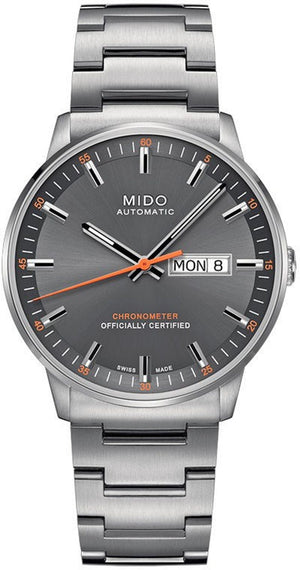 Buy Shop Mido Commander II Automatic Chronometer Grey Dial Silver Steel Strap Watch For Men - M021.431.11.061.01 USA Online