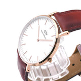 Buy Shop Daniel Wellington Classic Suffolk White Dial Brown Leather Strap Watch For Men - DW00100122 USA Online